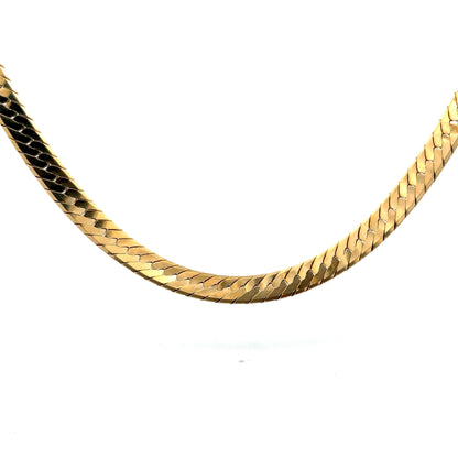 Unisex Herringbone Chain Necklace in 14k Yellow Gold – Filigree