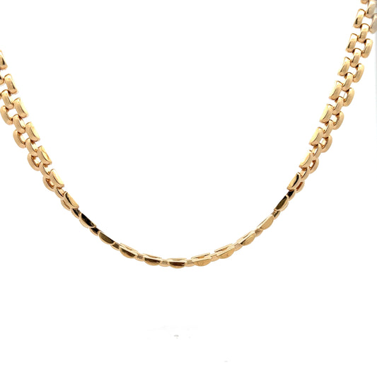 16 Inch Panther Link Necklace in 14k Yellow Gold