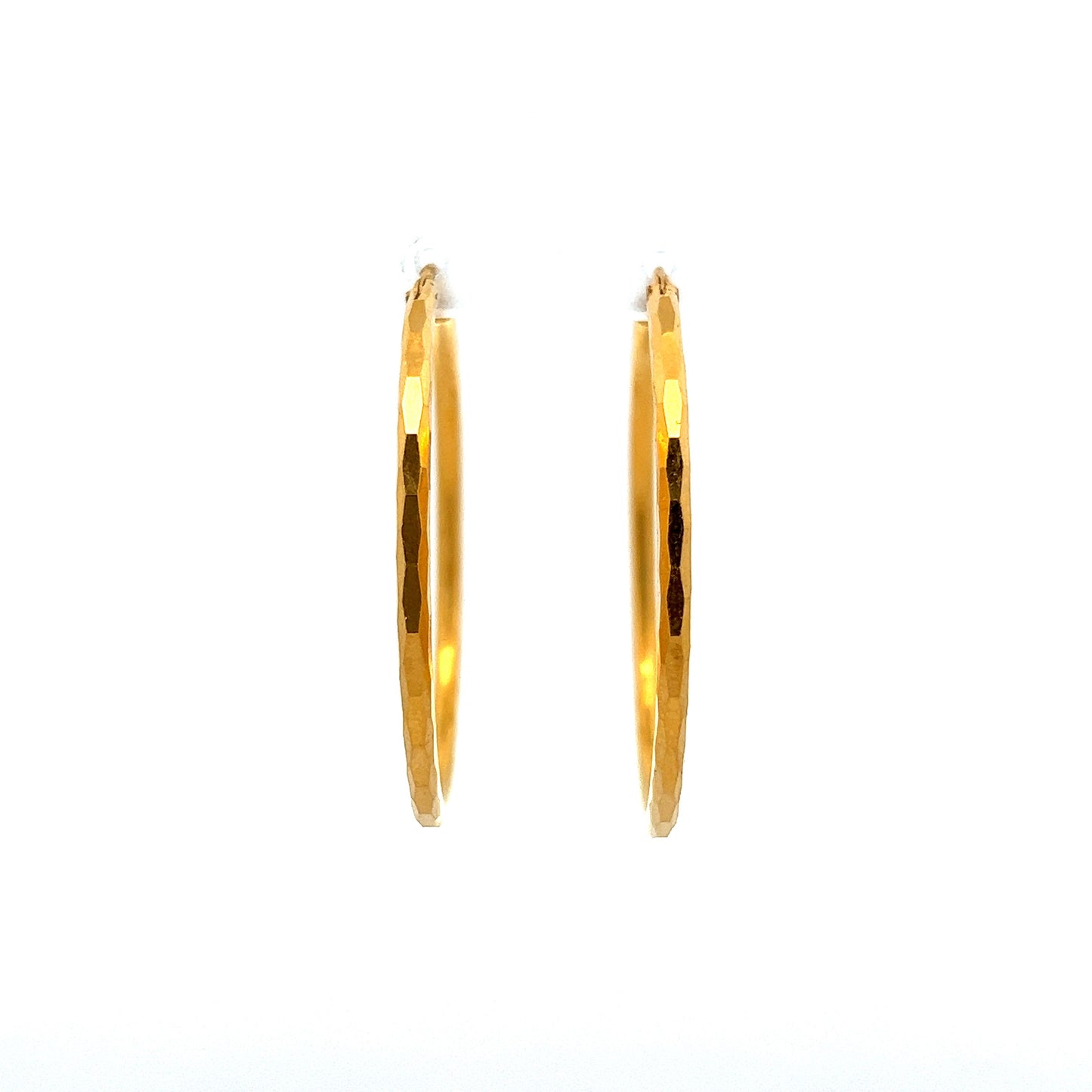 Classic Textured Hoop Earrings in 22k Yellow Gold – Filigree Jewelers