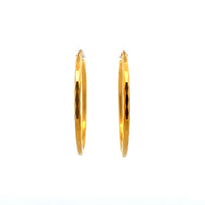 Classic Textured Hoop Earrings in 22k Yellow Gold – Filigree Jewelers