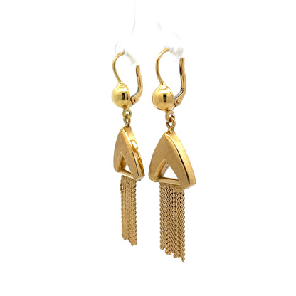 Vintage Mid-Century Drop Earrings in 14k Yellow Gold