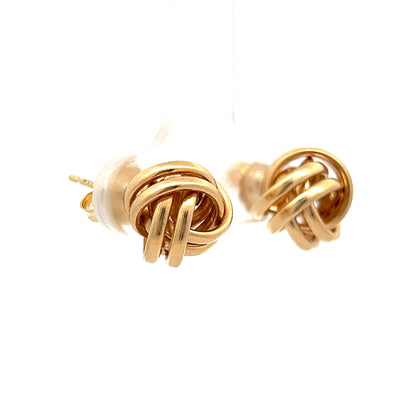 Knotted Ball Stud Earrings in 14k Yellow Gold