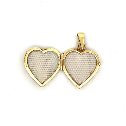 Vintage Mid-Century Heart Locket in 14k Yellow Gold