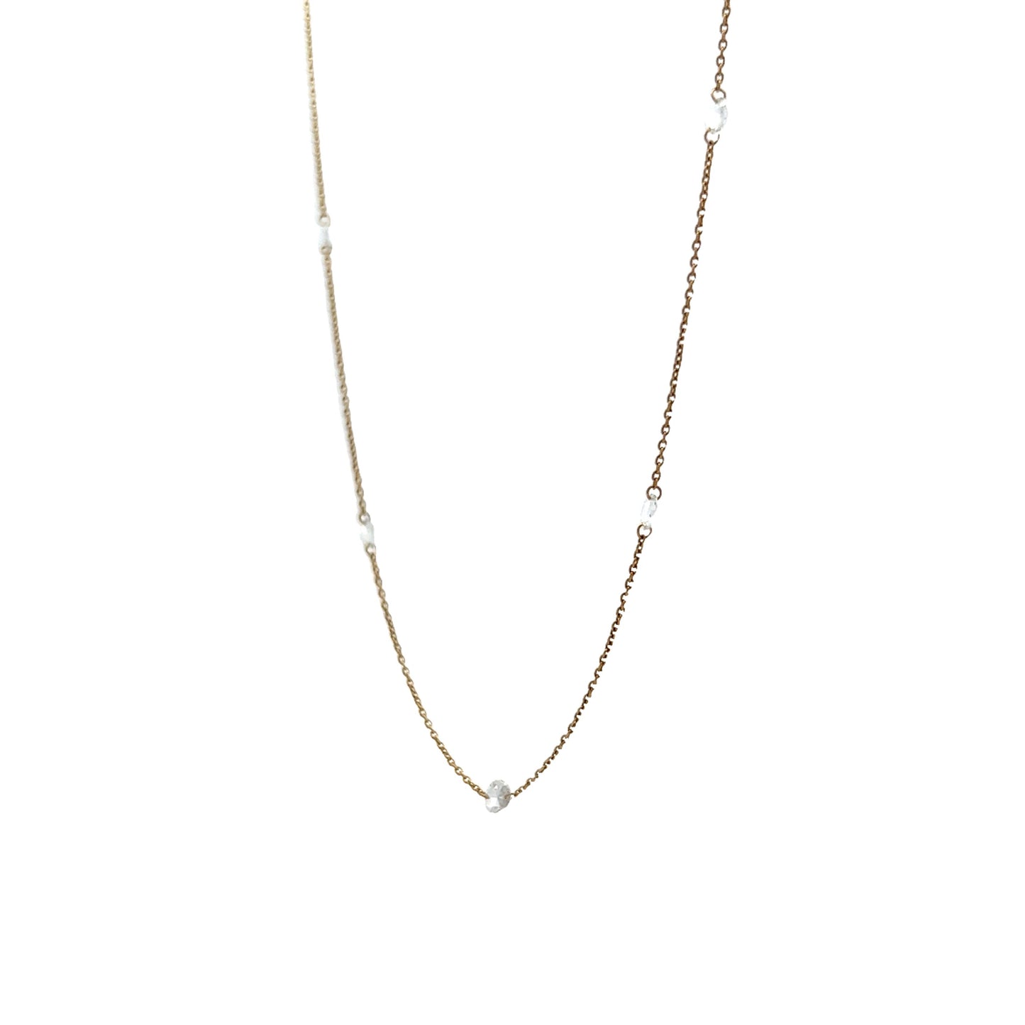 1.07 Rose Cut Diamond Necklace in 18k Yellow Gold