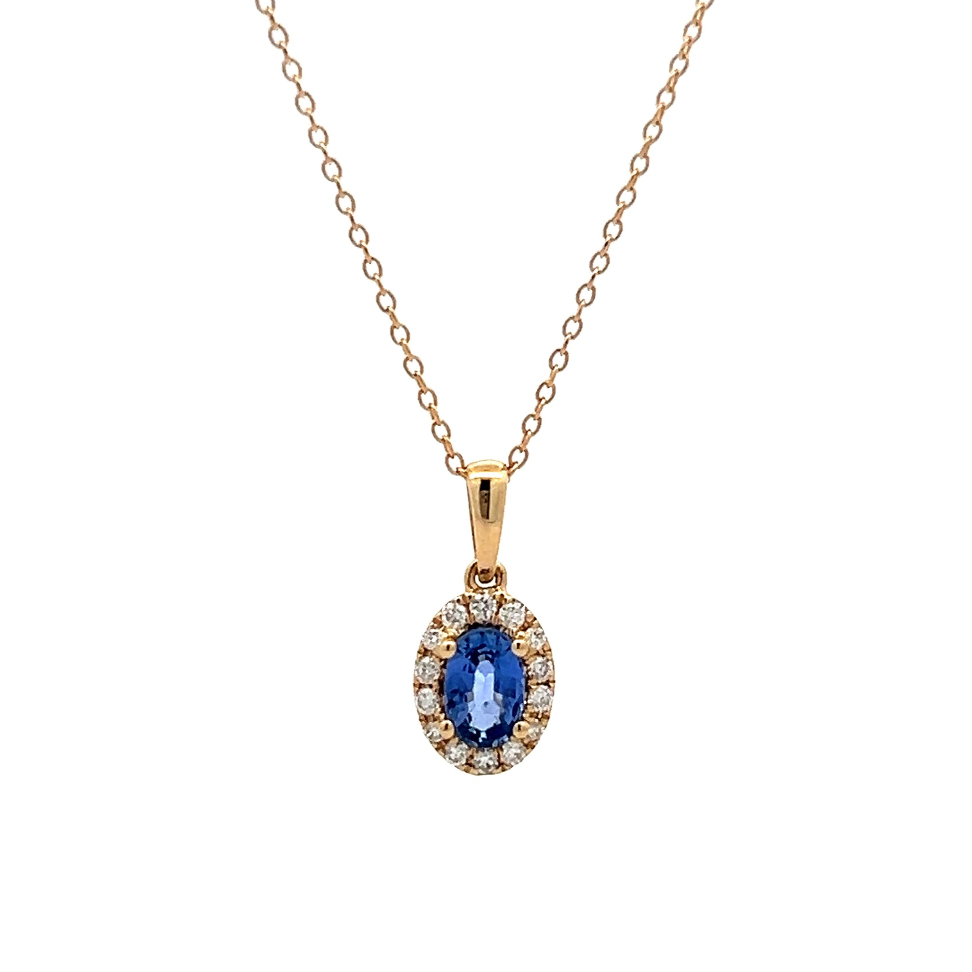 58 Blue Sapphire Oval Pendant Yellow Gold Necklace – Filigree Jewelers