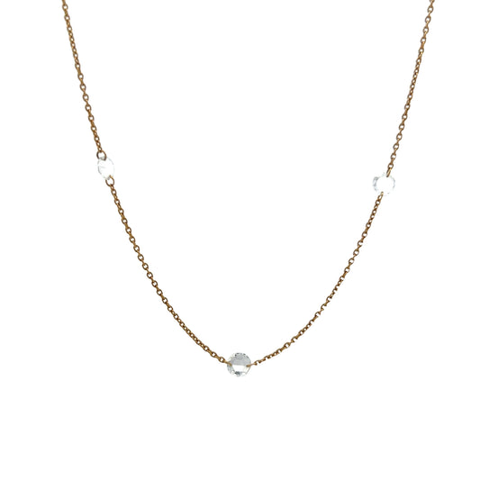 1.07 Rose Cut Diamond Necklace in 18k Yellow Gold