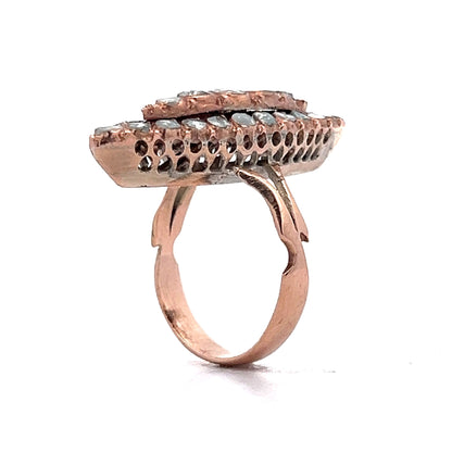 Antique Georgian Diamond Navette Ring in 14k Rose Gold