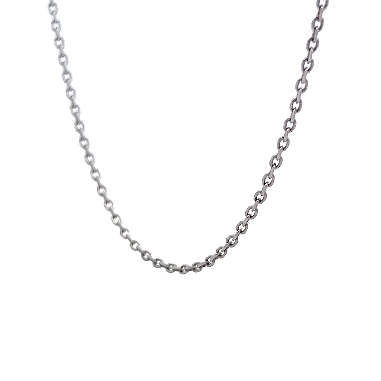 18 Inch Cable Chain in 18k White Gold