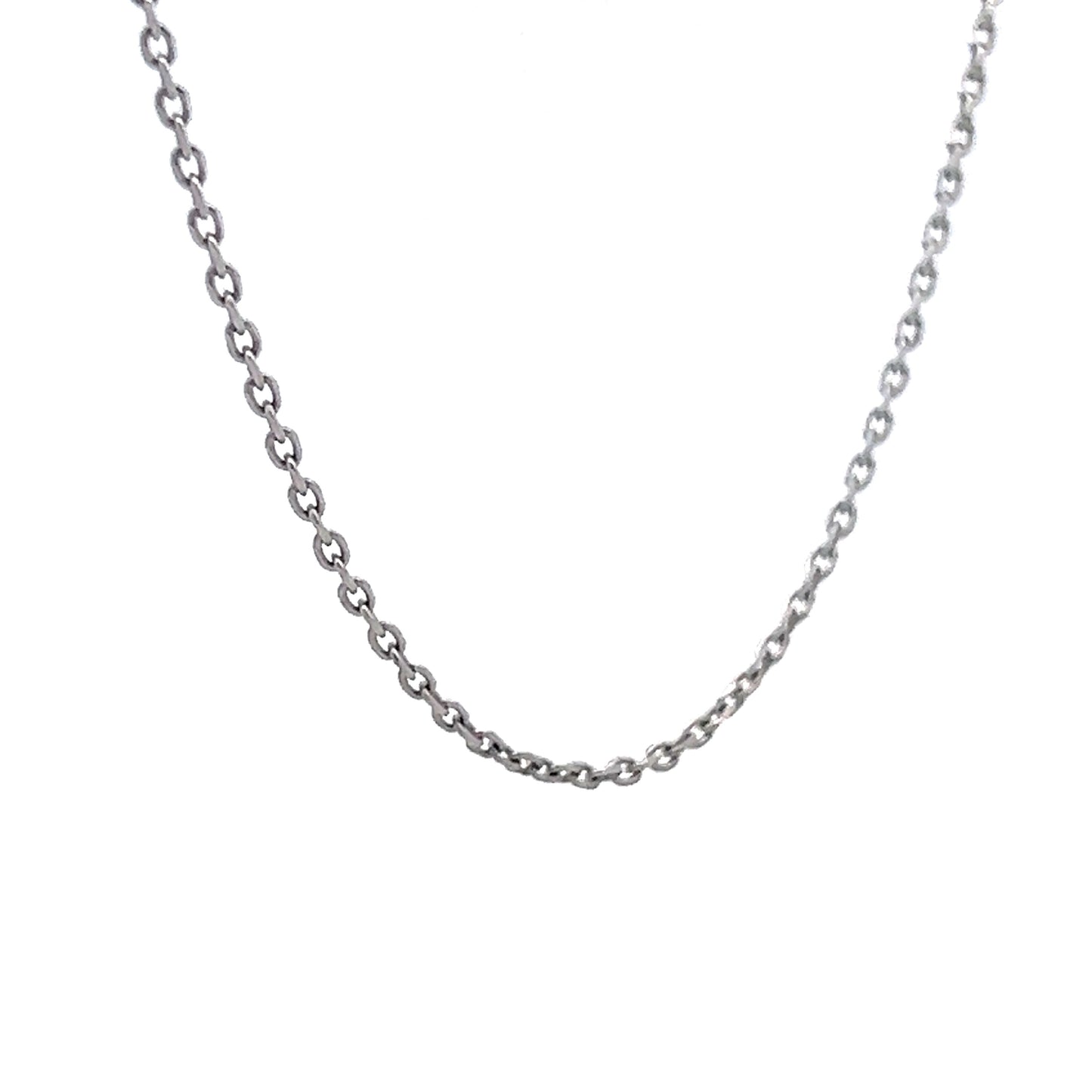 18 Inch Cable Chain in 18k White Gold