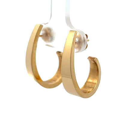 J Hoop Earrings in 14k Yellow Gold