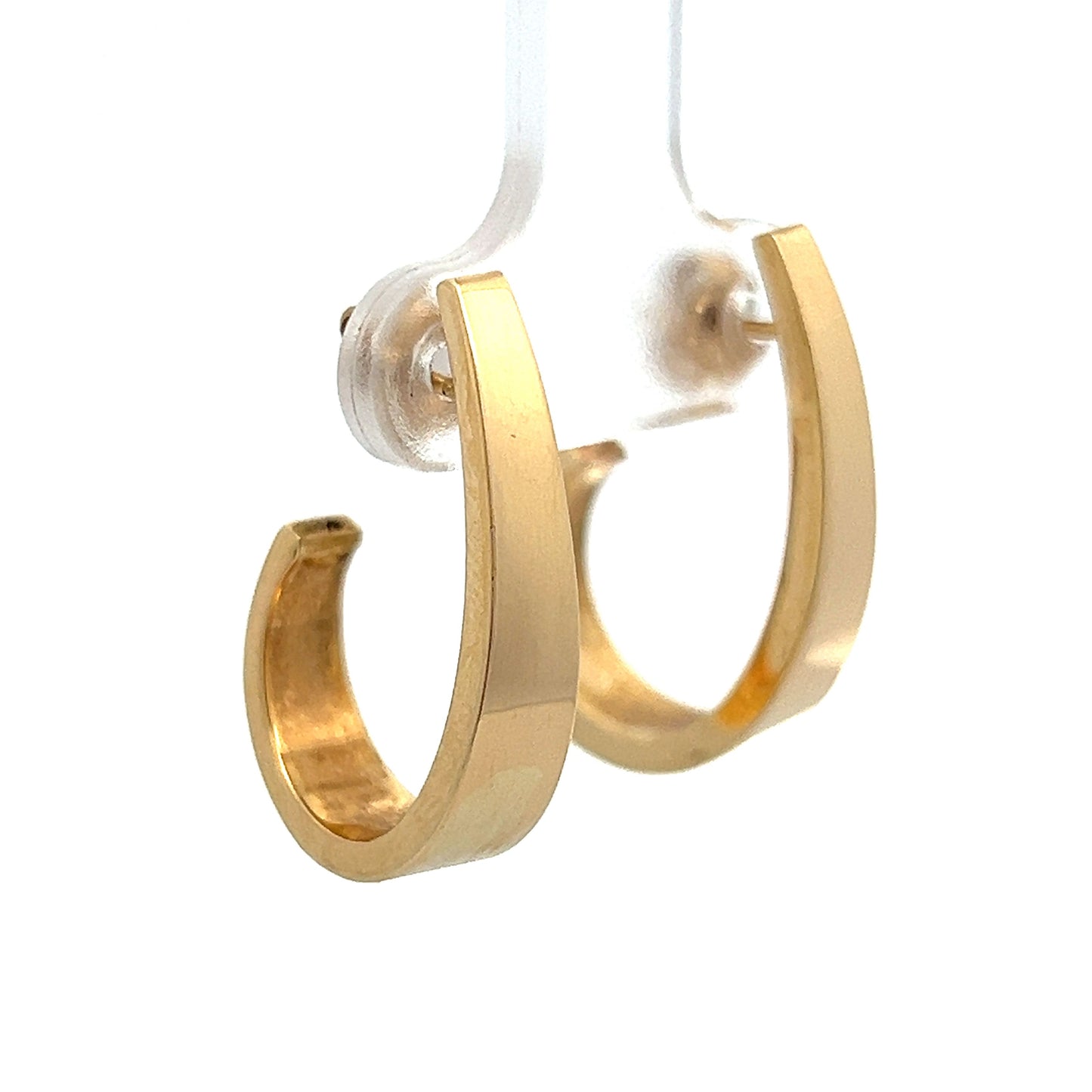 J Hoop Earrings in 14k Yellow Gold