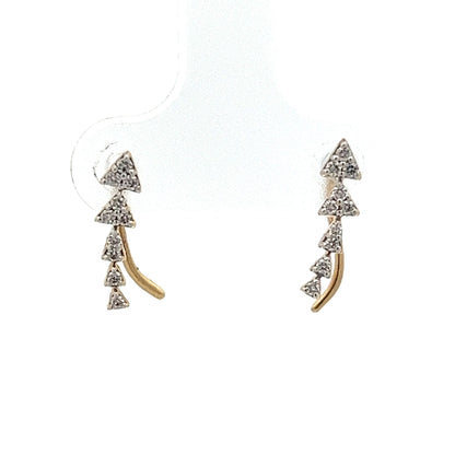 .20 Diamond Ear Climber Earrings in 14k Yellow Gold