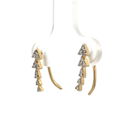 .20 Diamond Ear Climber Earrings in 14k Yellow Gold