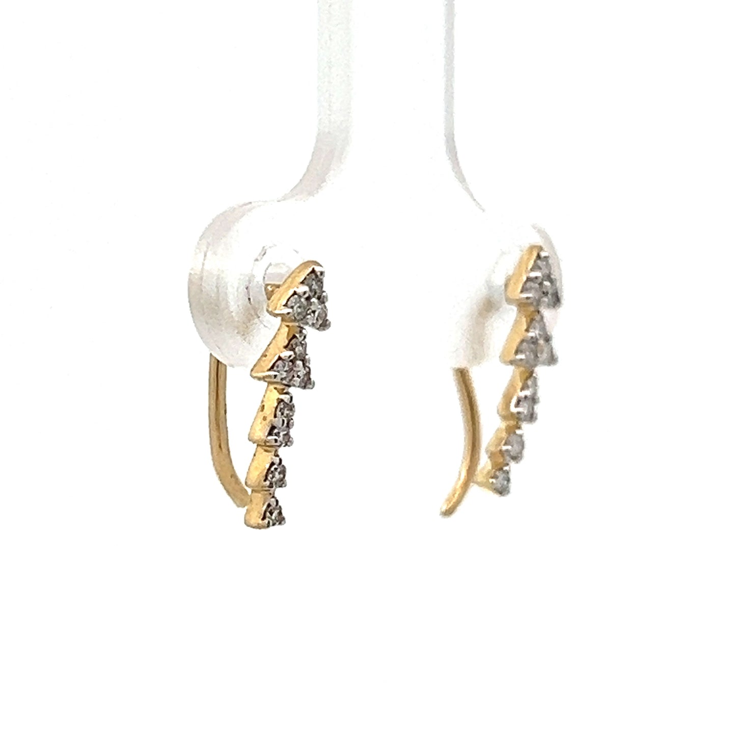 .20 Diamond Ear Climber Earrings in 14k Yellow Gold