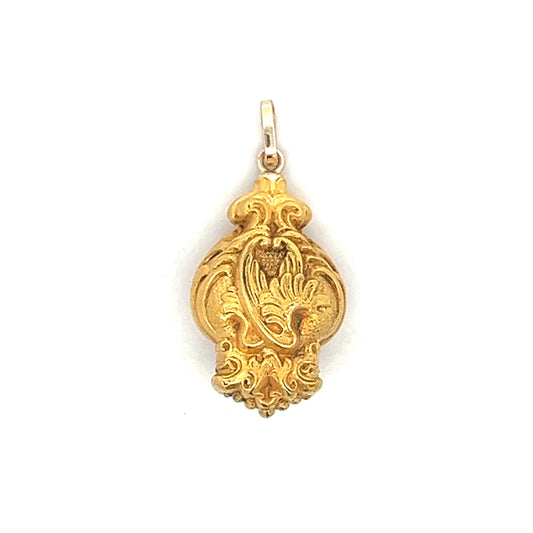 Antique Victorian Hat Pin Pendant in 14k Yellow Gold