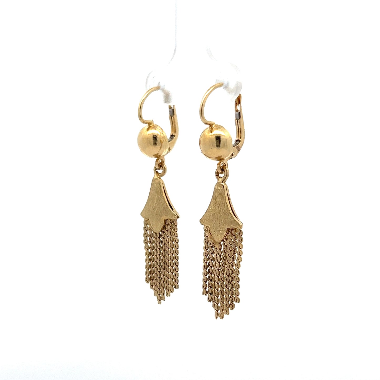 Vintage Mid-Century Dangle Earrings in 14k Yellow Gold