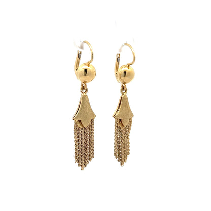 Vintage Mid-Century Dangle Earrings in 14k Yellow Gold