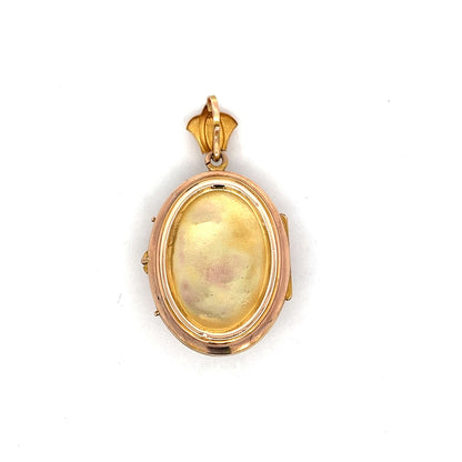 Antique Victorian Pearl Locket in 14k Yellow & Rose Gold