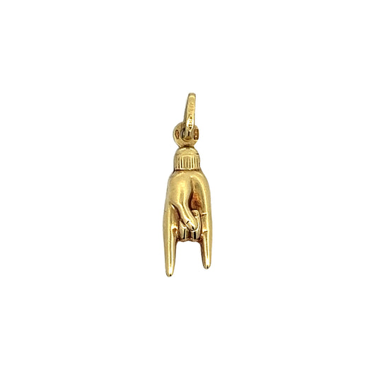 Vintage Mano Cornuta Charm in 14k Yellow Gold