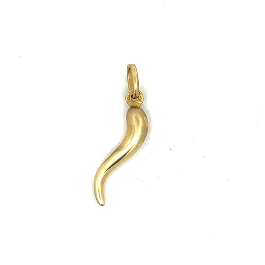 Vintage Mid-Century Cornicello Charm in 14k Yellow Gold