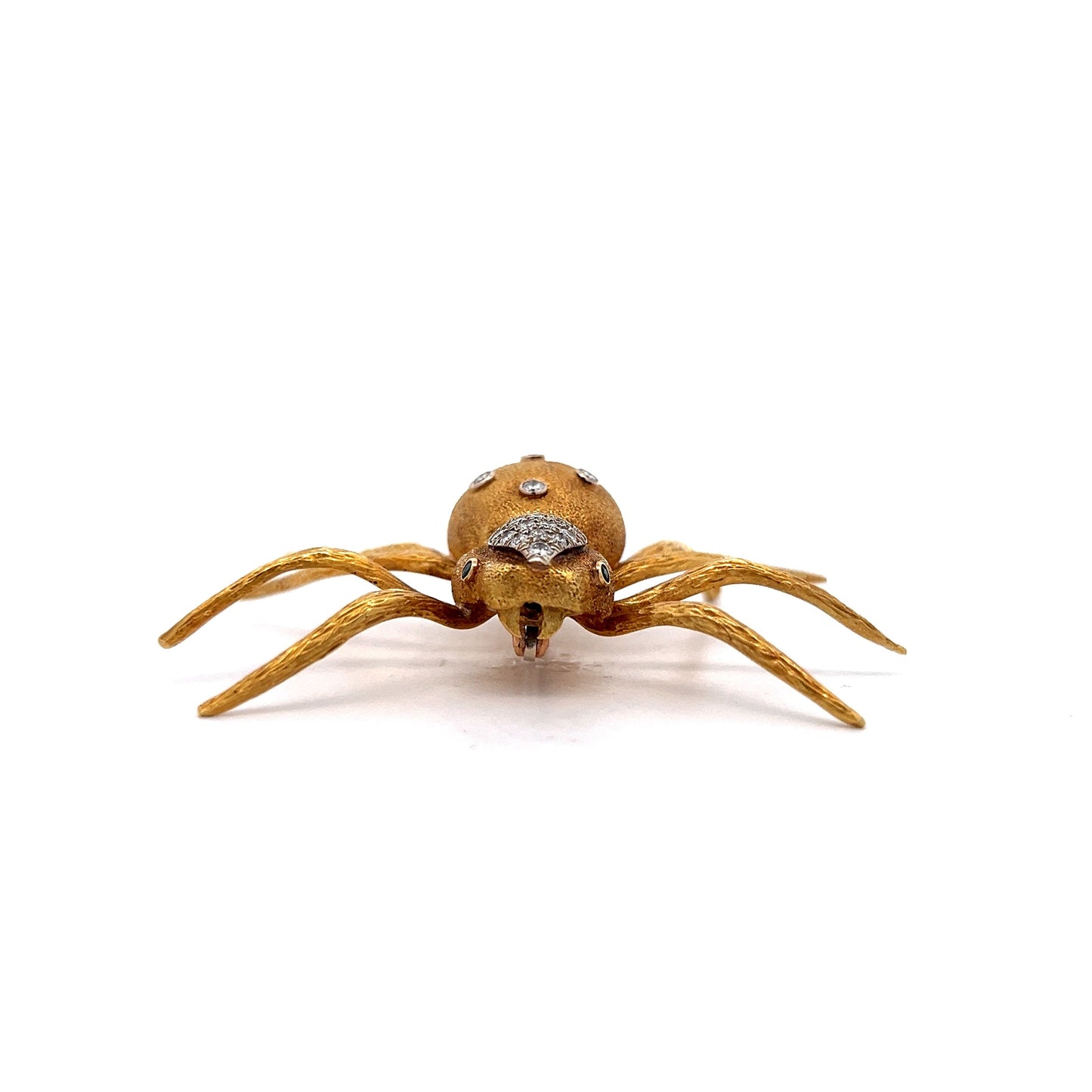 .94 Diamond Spider Brooch in 18k Yellow Gold