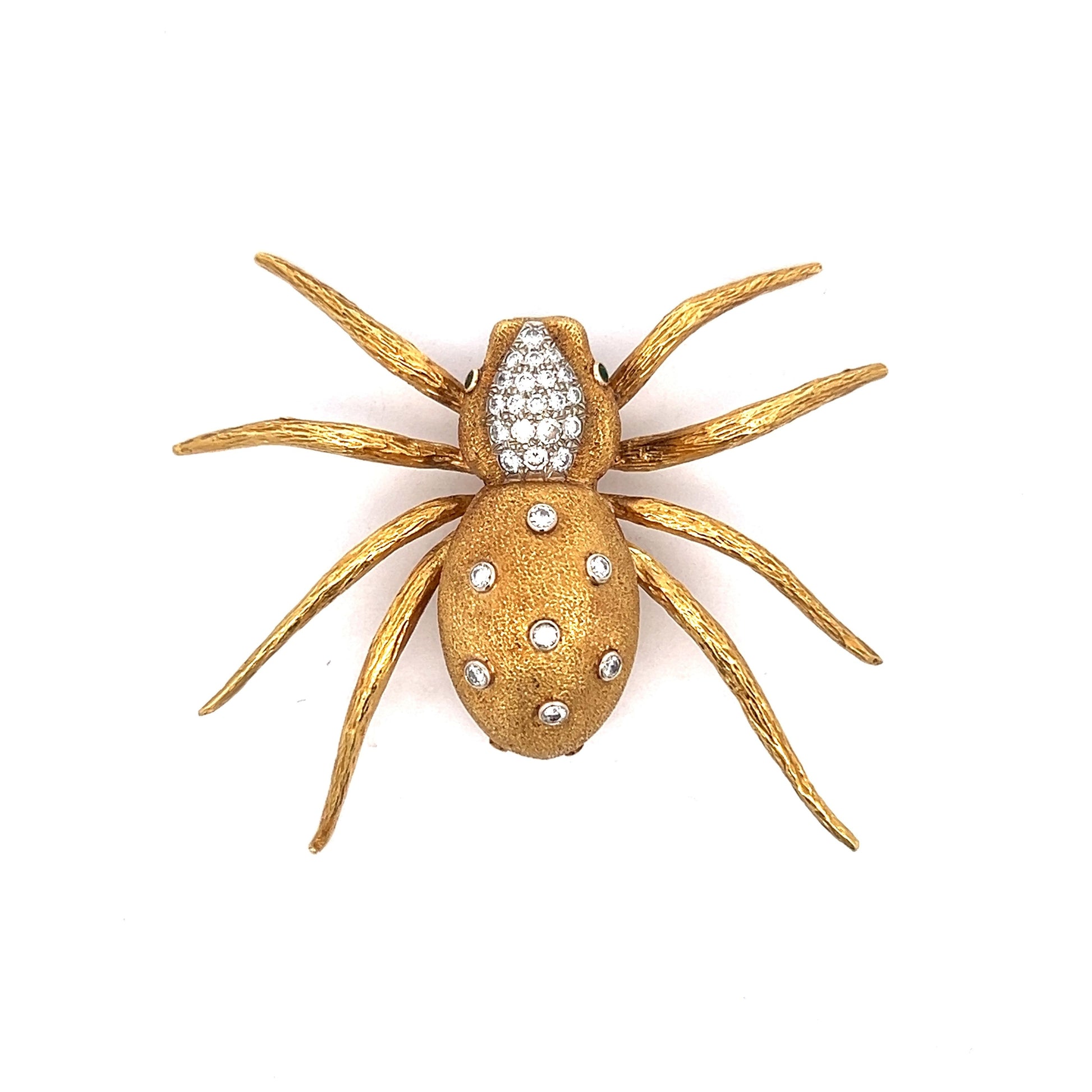 .94 Diamond Spider Brooch in 18k Yellow Gold