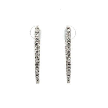 V-Shaped Diamond Inside-Out Hoop Earrings in 14k White Gold