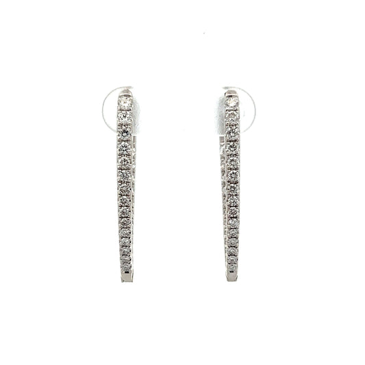 V-Shaped Diamond Inside-Out Hoop Earrings in 14k White Gold