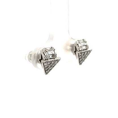 .50 Geometric Diamond Stud Earrings in 14k White Gold