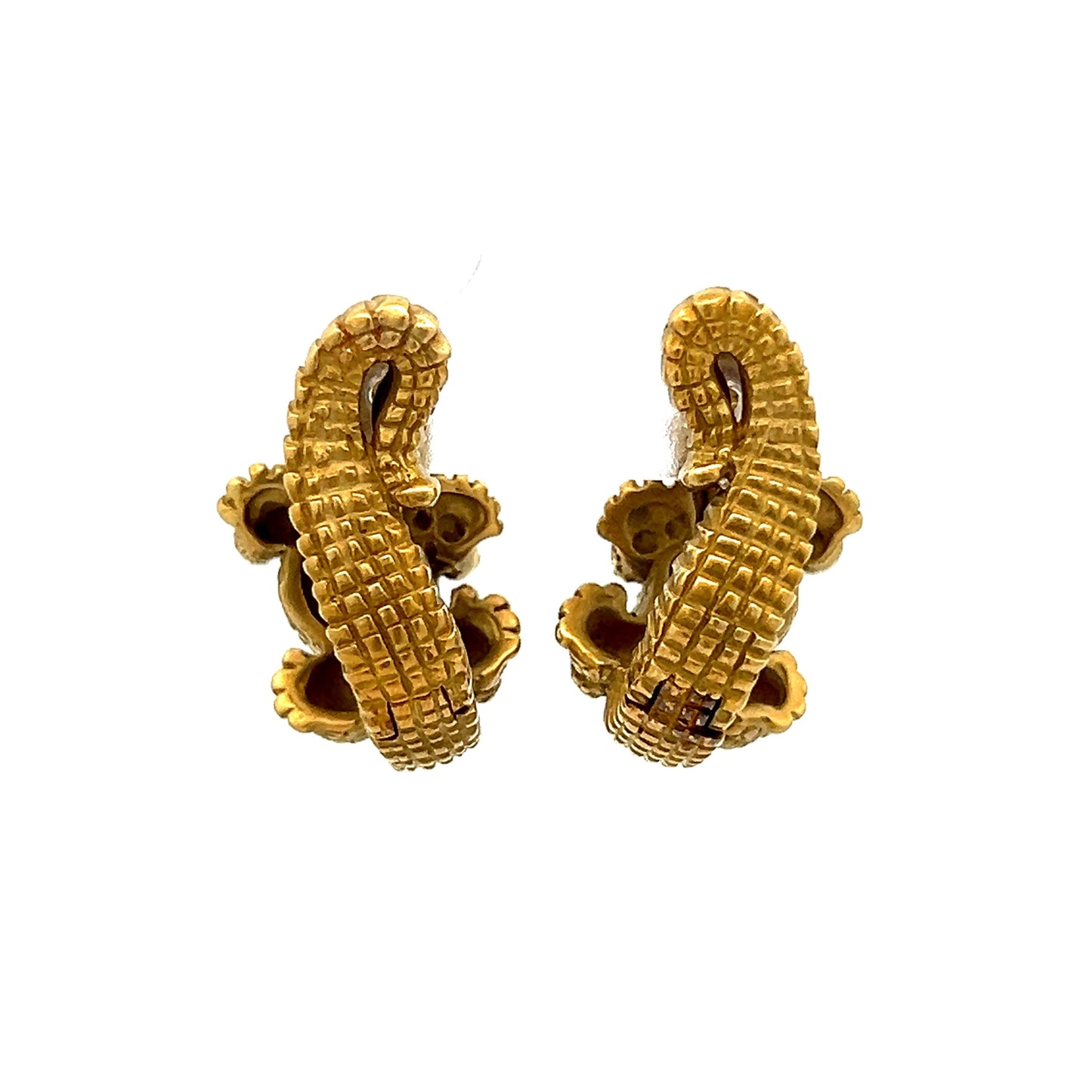 Kieselstein-Cord Alligator Earrings in 18k Yellow Gold