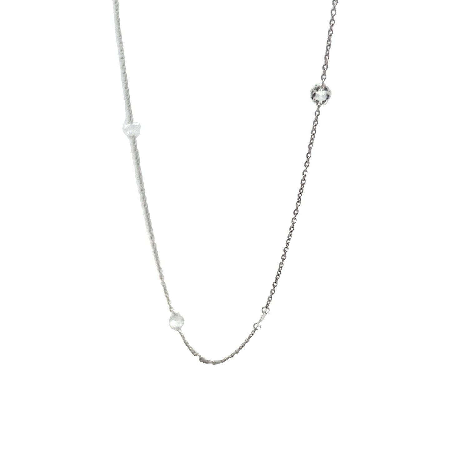 1.03 Rose Cut Diamond Necklace in 18k White Gold