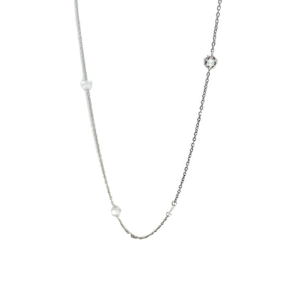 1.03 Rose Cut Diamond Necklace in 18k White Gold