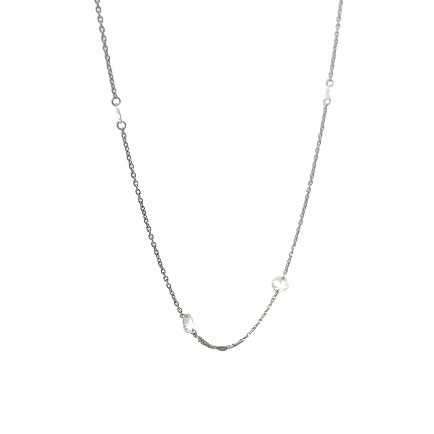 1.03 Rose Cut Diamond Necklace in 18k White Gold