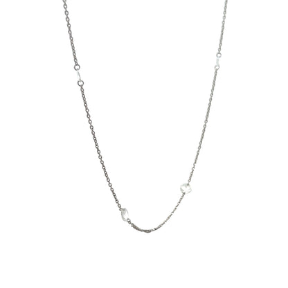 1.03 Rose Cut Diamond Necklace in 18k White Gold