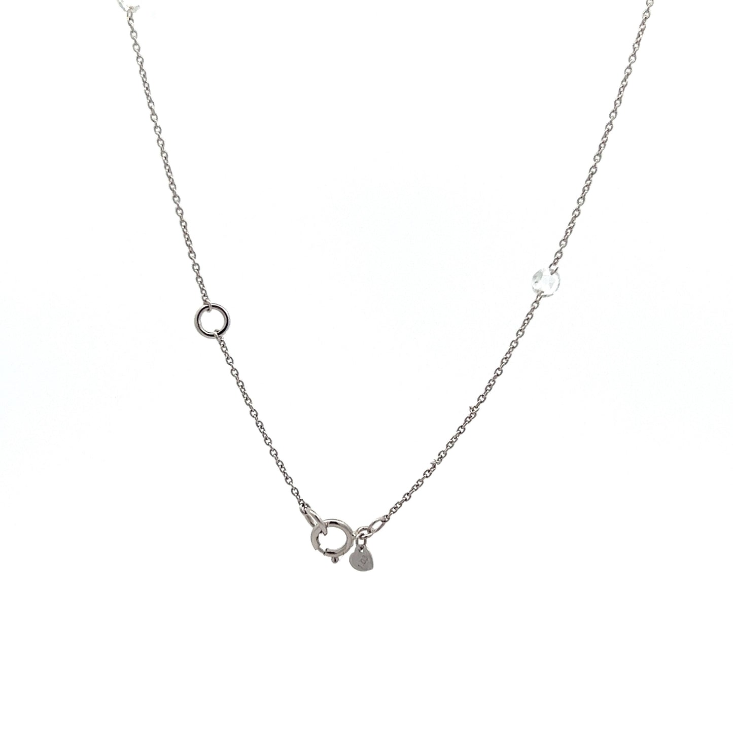 1.03 Rose Cut Diamond Necklace in 18k White Gold