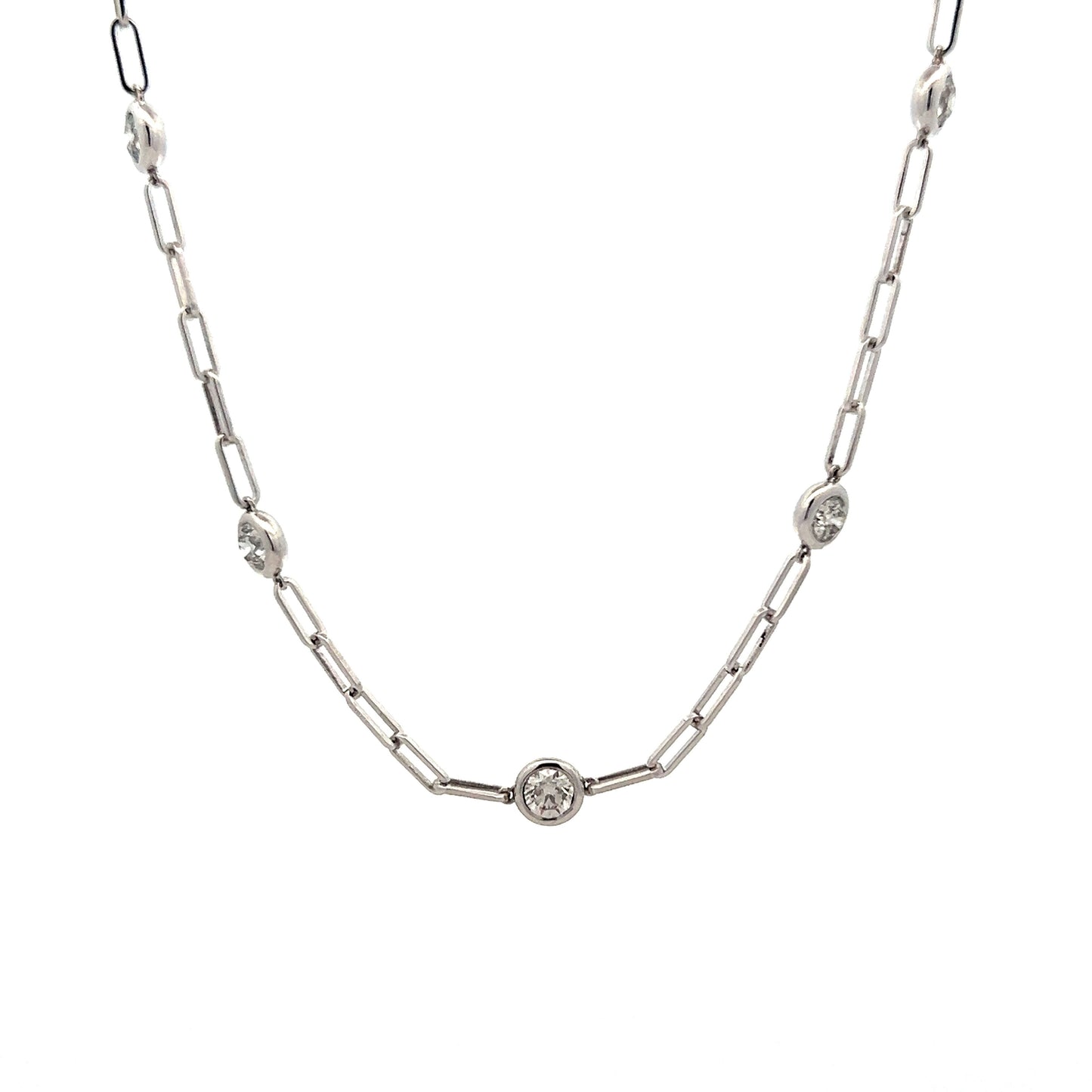 2.10 Diamond Paperclip Chain Necklace in 14k