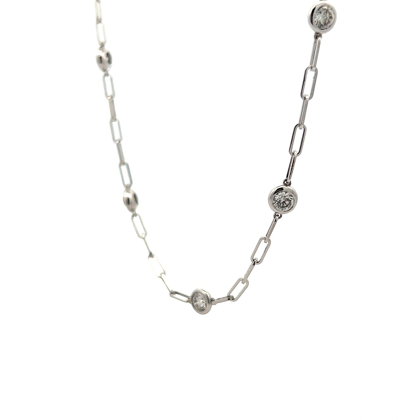 2.10 Diamond Paperclip Chain Necklace in 14k