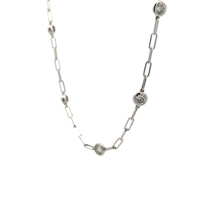 2.10 Diamond Paperclip Chain Necklace in 14k