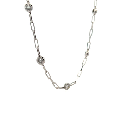 2.10 Diamond Paperclip Chain Necklace in 14k