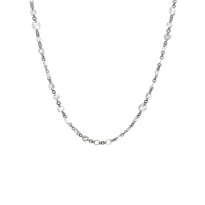 4.29 Rose Cut Diamond Necklace in 14k White Gold