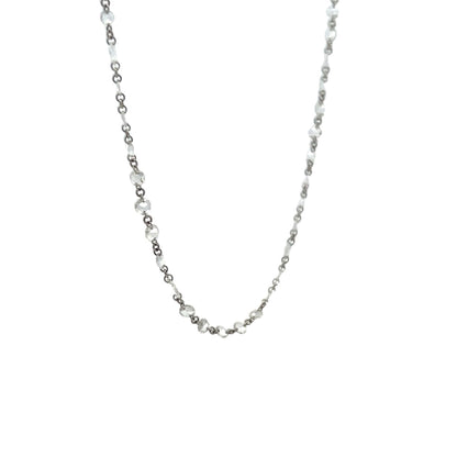 4.29 Rose Cut Diamond Necklace in 14k White Gold