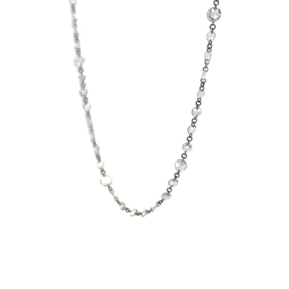 4.29 Rose Cut Diamond Necklace in 14k White Gold