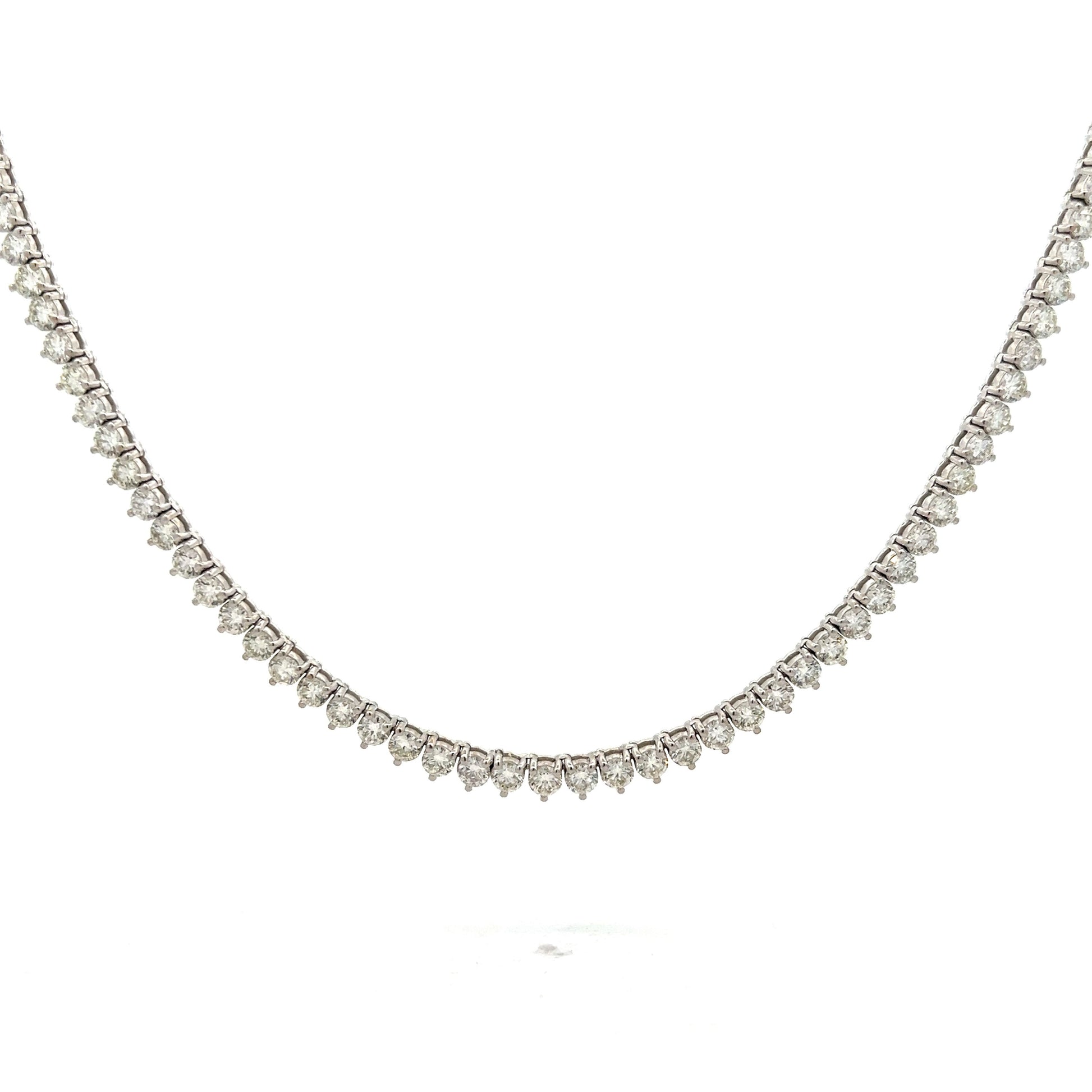 16.60 Brilliant Diamond Necklace in 14k White Gold