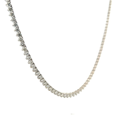 16.60 Brilliant Diamond Necklace in 14k White Gold