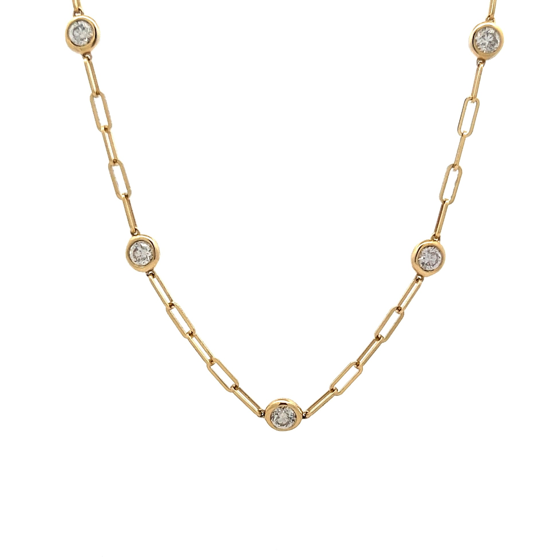 2.00 Diamonds By The Yard Necklace in 14k Yellow Gold