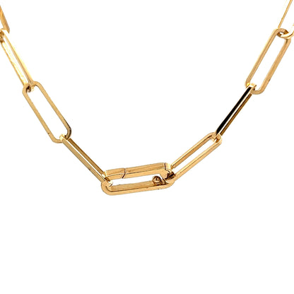 19 Inch Paperclip Chain Necklace in 14k Yellow Gold