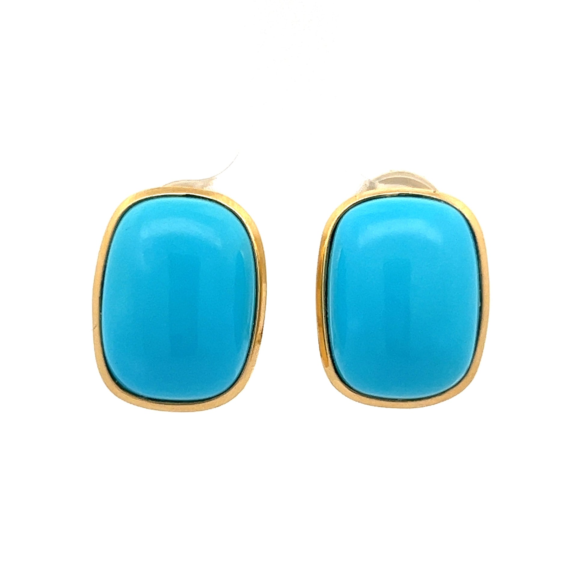 32.94 Sleeping Beauty Turquoise Earrings in 18k