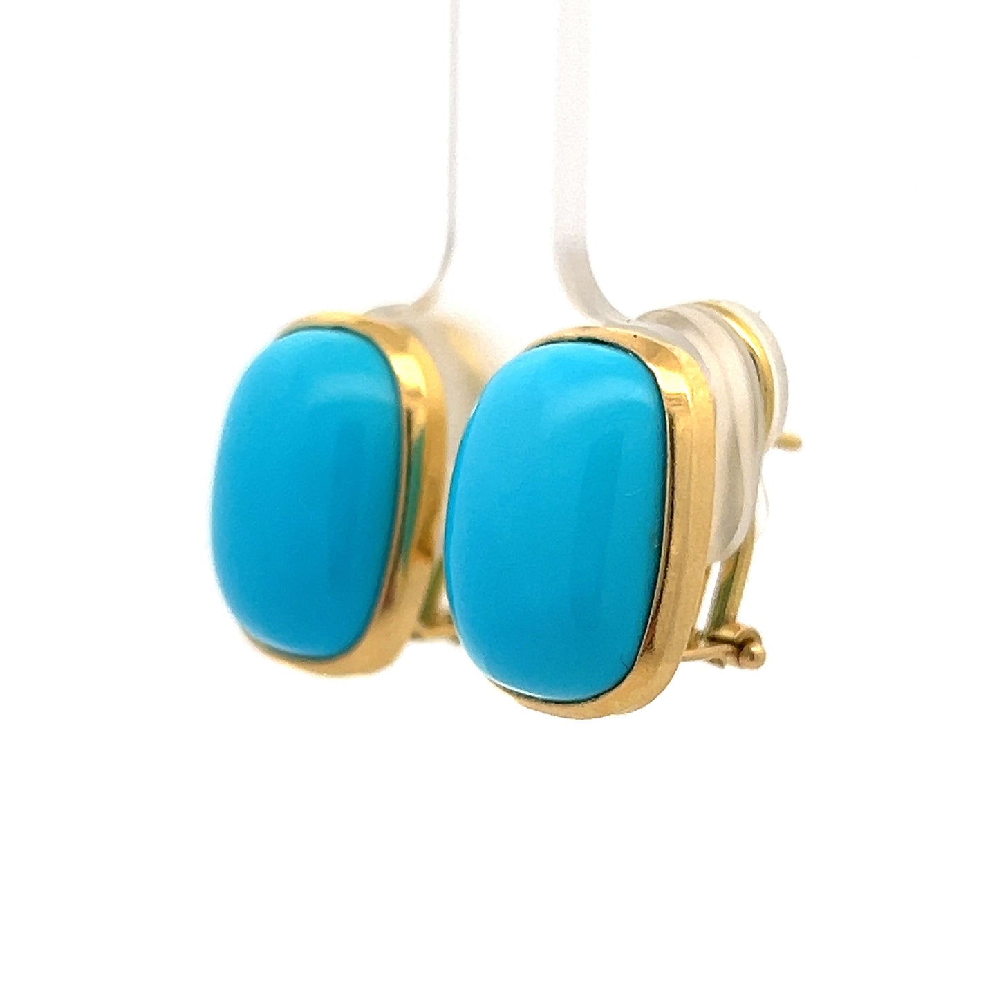 32.94 Sleeping Beauty Turquoise Earrings in 18k