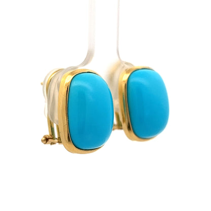 32.94 Sleeping Beauty Turquoise Earrings in 18k