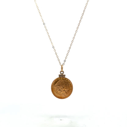 Indian Head Coin Pendant in 22k Yellow Gold